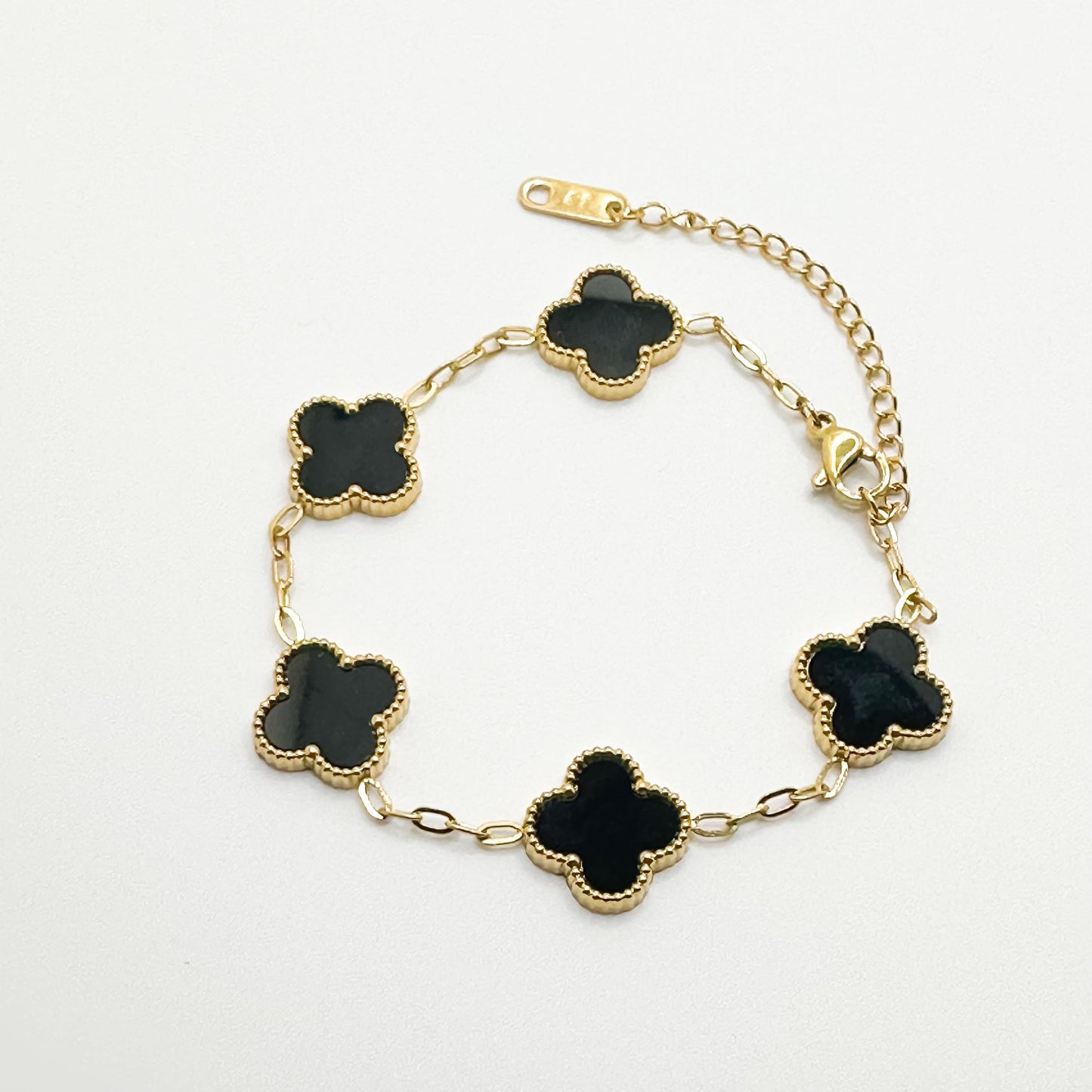 Black Four Leaf Clover Bracelet