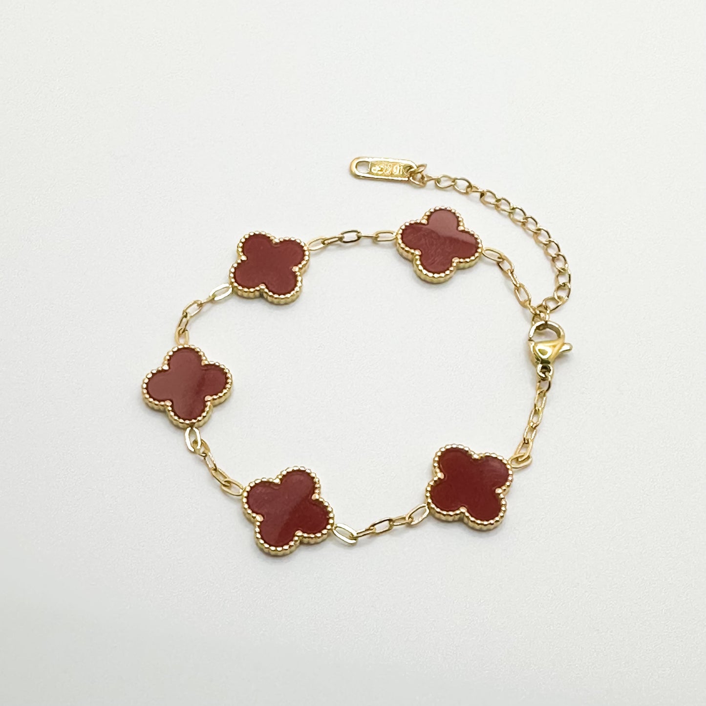 Red Four Leaf Clover Bracelet