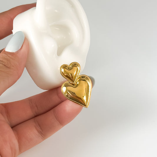 Gold Heart Shape Earrings